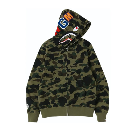 Bape Shark Full Zip Up (1st Camo - Green)