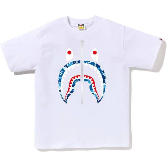 Bape ABC Blue Camo Shark Tee (White)