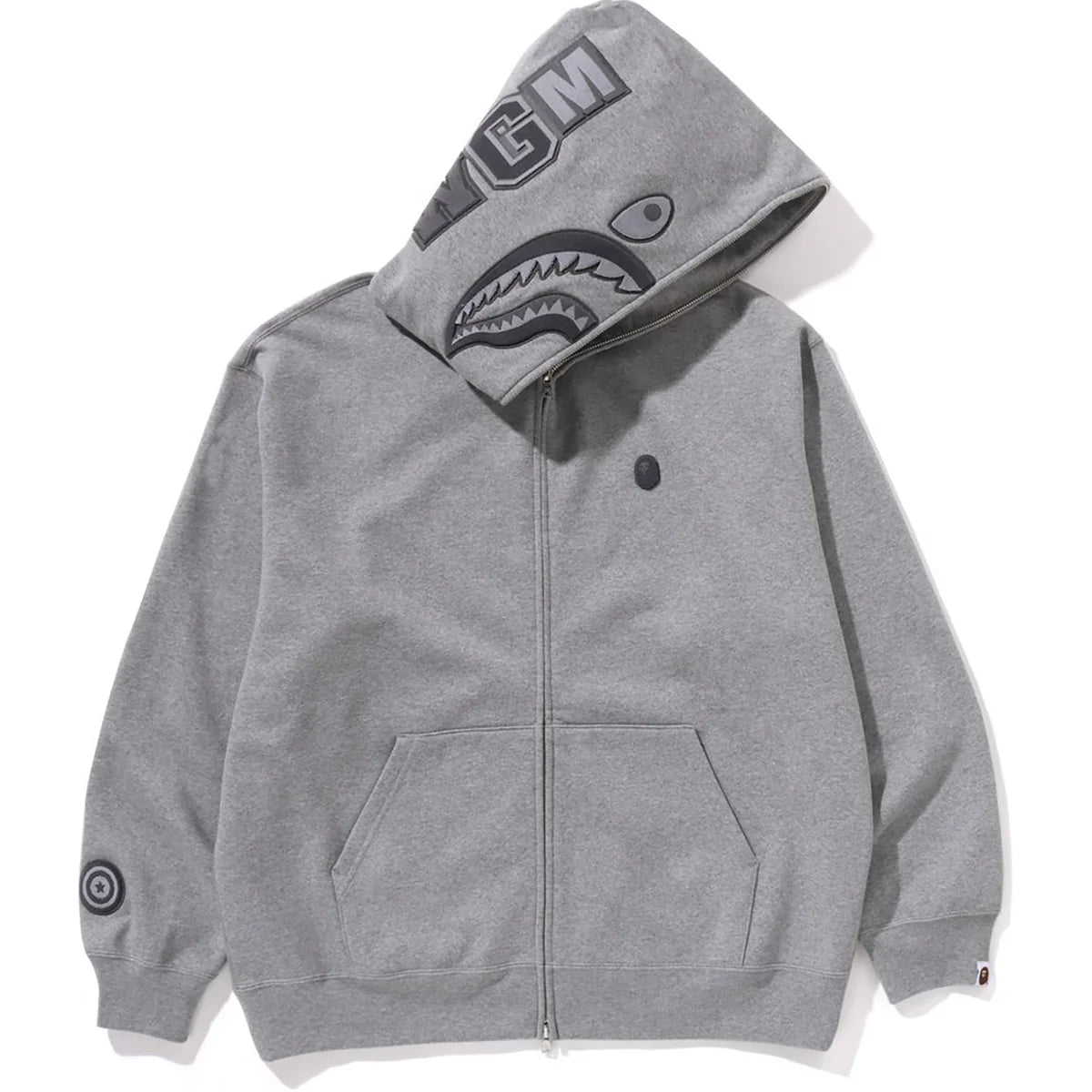 Bape Shark [Ape Head] Zip Up (Grey)