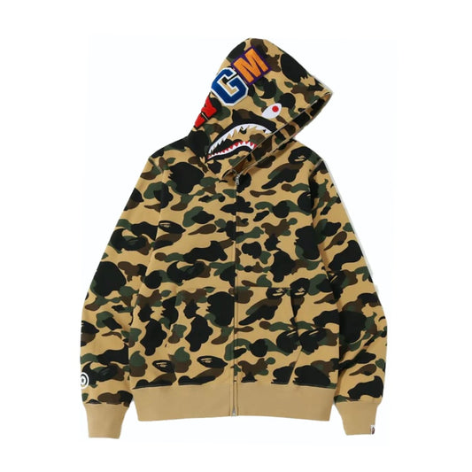 Bape Shark Full Zip Up (1st Camo - Yellow)