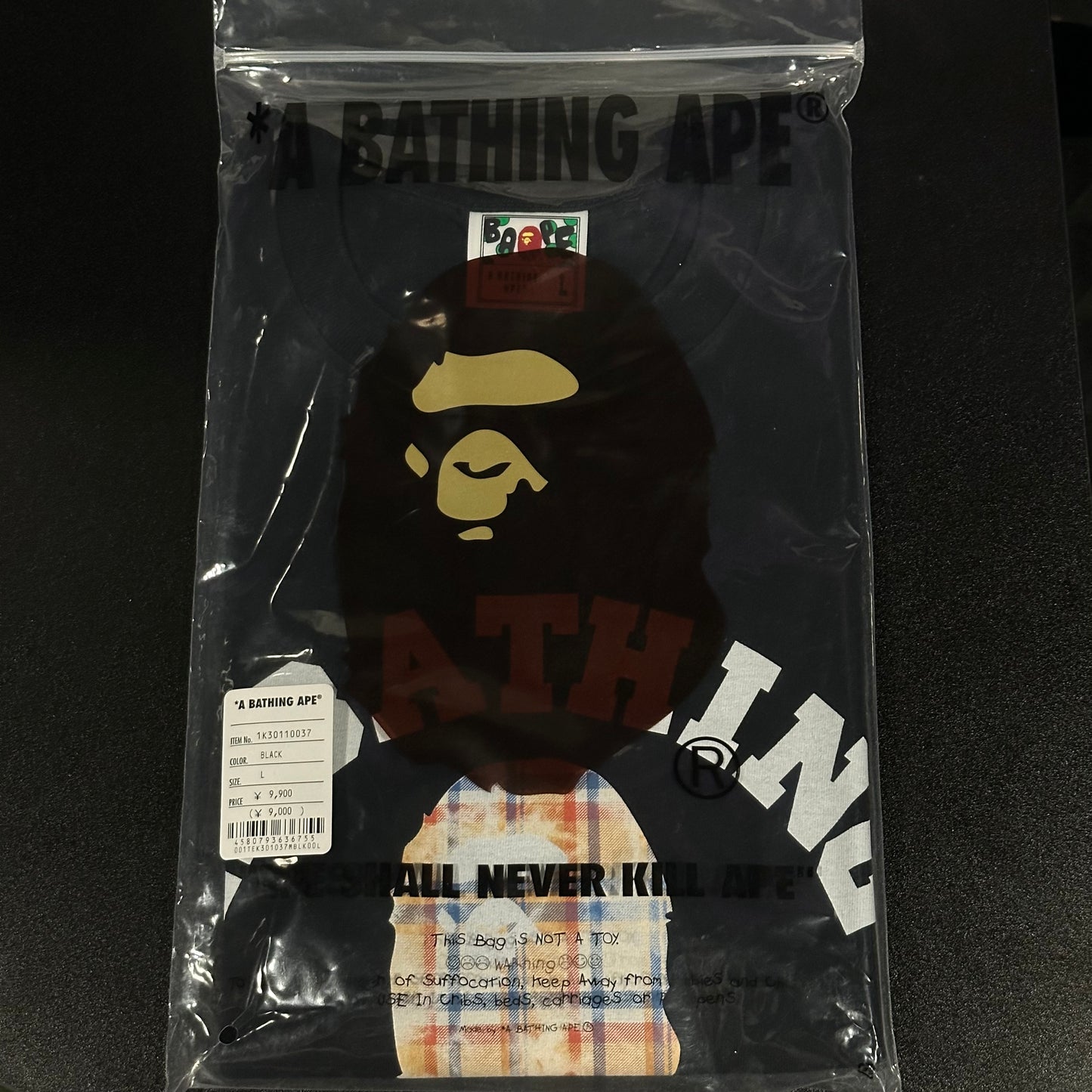 Bape Bleach Check College Tee (Black)